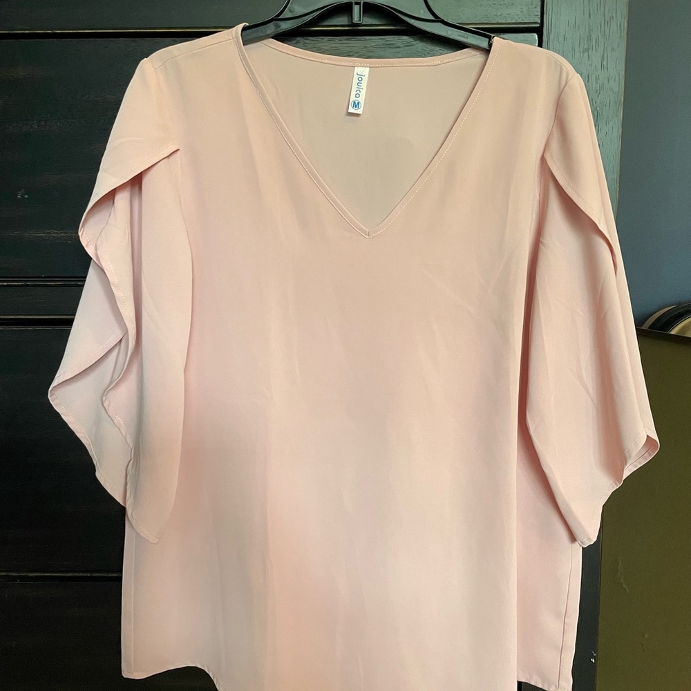 Pink tulip sleeve top